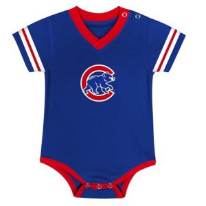 MLB Newborn & Infants 0-24 Months Official Primary Logo Creeper Romper Jersey (US, Age, 6 Months, 9 Months, Chicago Cubs - Blue)