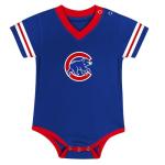 MLB Newborn & Infants 0-24 Months Official Primary Logo Creeper Romper Jersey (US, Age, 6 Months, 9 Months, Chicago Cubs - Blue)