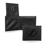 NHL Tampa Bay Lightning Laser Engraved Billfold Wallet, Black