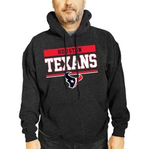 Team Fan Apparel NFL Adult Gameday Charcoal Hooded Sweatshirt - Cotton & Polyester - Stay Warm & Represent Your Team in Style (Houston Texans - Charcoal, Large)