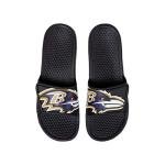 FOCO NFL Baltimore Ravens Mens Cropped Logo Shower Flip Flops Sandals Slides, Logo, XL - 13/14