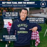 Team Fan Apparel NFL Gameday Adult Hooded Sweatshirt, Pro Football Fleece Hoodie Pullover Sweatshirt (Seattle Seahawks - Navy, Medium)