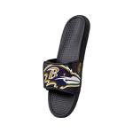 FOCO NFL Baltimore Ravens Mens Cropped Logo Shower Flip Flops Sandals Slides, Logo, XL - 13/14