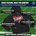 Team Fan Apparel NFL Adult Gameday Charcoal Hooded Sweatshirt - Cotton & Polyester - Stay Warm & Represent Your Team in Style (Houston Texans - Charcoal, Large)