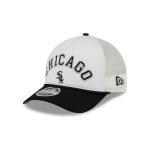 New Era MLB Chrome Arch 9FORTY M-Crown A-Frame Trucker Mesh Adjustable Snapback Hat One Size Fits All - Chicago White Sox - Black
