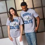Junk Food NFL - Indianapolis Colts - Team Helmet - Officially Licensed Adult Short Sleeve Fan Tee for Men and Women