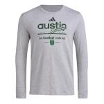 adidas Mens Austin FC Pre-Game Long Sleeve Soccer T-Shirt,Medium Grey Heather/Austin Fc,Small