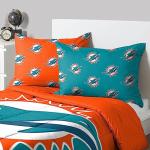 FOCO Miami Dolphins NFL Team Color Bed In a Bag Comforter Bedding 3 Piece Twin Set