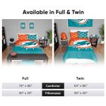 FOCO Miami Dolphins NFL Team Color Bed In a Bag Comforter Bedding 3 Piece Twin Set