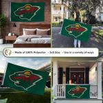 Desert Cactus Minnesota Wild Flag NHL 100% Polyester Indoor Outdoor 3x5 feet National Hockey League Team Flags (Design #2)
