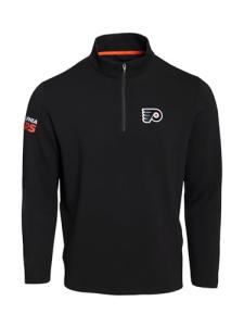FE NHL Unisex-Adult Calgary Flames Quarter-Zip, Waffle Knit Fabric, Unisex Hockey Calgary Flames, NHL Officially Licensed Gear, Recycled Fabrics, Stone, Medium Black