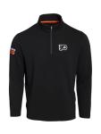 FE NHL Unisex-Adult Calgary Flames Quarter-Zip, Waffle Knit Fabric, Unisex Hockey Calgary Flames, NHL Officially Licensed Gear, Recycled Fabrics, Stone, Medium Black