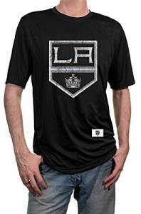 Calhoun NHL Mens Loose Fit Performance Rashguard Wicking Short Sleeve Shirt (Los Angeles Kings, Medium)