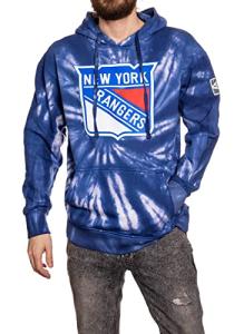 Calhoun NHL Surf & Skate Unisex Spiral Tie Dye Ultra-Soft Pullover Hoodie – The Sunset Collection (New York Rangers, X-Large)