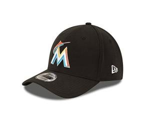 New Era MLB Miami Marlins Junior Team Classic Home 39Thirty Stretch Fit Cap, Black, Child/Youth
