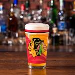Rico Industries NHL Hockey Chicago Blackhawks 16 oz Pint Glasses with Digitally Printed Logo, Set of 2 Classic Drinking Glasses, for Fans, Dishwasher Safe