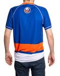 Calhoun NHL Mens Performance Quick Dry Moisture Wicking Rash Guard Short Sleeve Shirt (New York Islanders, X-Large)