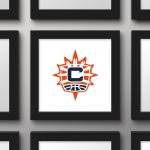 Trends International Gallery Pops WNBA Connecticut Sun - Primary Logo Wall Art, 12" x 12" Gallery Pops Wall Art, Black Framed Version