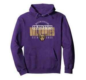 WNBA Official Golden State Valkyries Residential Block Pullover Hoodie, Adult Unisex, Purple, Large