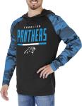 Zubaz NFL Men's Team Color Lightweight Pullover Hoodie with Camo Print Sleeves - Carolina Panthers, Medium