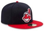 Rare MLB Cleveland Navy Vintage Indians Chief Wahoo Guardians Fitted Authentic Collection 59Fifty Hat Cap (US, Numeric, 7 1/4, Navy Red XL Logo 1997 World Series SidePatch)