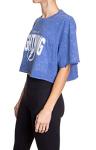 Calhoun NHL Surf & Skate Womens Oversize Drop Shoulder Acid Wash Cropped T-Shirt (Large/X-Large, Tampa Bay Lightning)