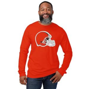 FOCO Cleveland Browns NFL Mens Primary Logo Long Sleeve T-Shirt - Poppy - S