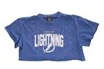 Calhoun NHL Surf & Skate Womens Oversize Drop Shoulder Acid Wash Cropped T-Shirt (Large/X-Large, Tampa Bay Lightning)