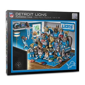 YouTheFan unisex adult Detroit Lions Purebred Fans 500pc Puzzle A Real Nailbiter , Team Colors, 500 Piece US