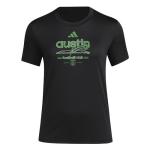 adidas Womens Austin FC Pre-Game Short Sleeve Soccer T-Shirt,Black/Austin Fc,Medium