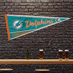 Rico Industries NFL Football Miami Dolphins Classic 12" x 30" Felt Wall Décor Pennant - Great for Home/Bed Room/Man Cave Décor