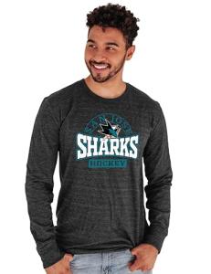 San Jose Sharks NHL Officially Licensed Tri-Blend Long Sleeve T-Shirt Beards, Large