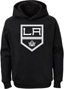 Outerstuff NHL Youth 8-20 Team Color Performance Primary Logo Pullover Sweatshirt Hoodie (14-16, Los Angeles Kings Black)