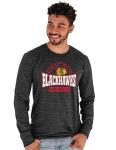 Chicago Blackhawks NHL Officially Licensed Tri-Blend Long Sleeve T-Shirt Beards, Large