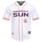 Pro Standard Mens WNBA Connecticut Sun Mesh Button Down Mesh Top White/Orange M