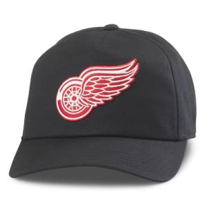 AMERICAN NEEDLE Unisex Detroit Red Wings Officially Licensed NHL Roscoe Adjustable Snapback Baseball Hat (EM009A-DRW-BLK)