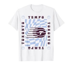 WNBA Toronto Tempo Logo Spiral Checkered Background T-Shirt