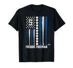 Baseball American Flag Freddie Freeman Los Angeles Baseball T-Shirt
