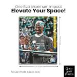 Philadelphia Eagles Jalen Hurts Holds The S.B. Trophy After Winning The 2025 Championship Game ! 8x10 Photo Poster. - Valentines Day, Birthday, Fathers Day, Or Christmas Gifts For Men, Dad, And Husband