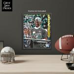 Philadelphia Eagles Jalen Hurts Holds The S.B. Trophy After Winning The 2025 Championship Game ! 8x10 Photo Poster. - Valentines Day, Birthday, Fathers Day, Or Christmas Gifts For Men, Dad, And Husband