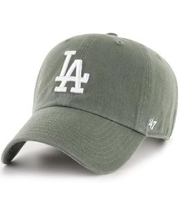 47 Brand MLB Moss Green Primary Logo Clean Up Adjustable Strap Baseball Cap Hat, Adult One Size Fits All - Los Angeles Dodgers Moss Green