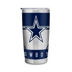 Rico Industries NFL Football Dallas Cowboys 20oz Stainless Steel Tumbler with Lid - Great For Coffee, Tea, Water or Cocktails