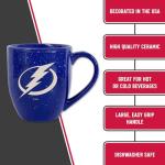Rico Industries NHL Hockey Tampa Bay Lightning Royal Blue 16 oz Team Color Laser Engraved Speckled Ceramic Coffee Mug