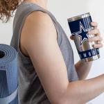 Rico Industries NFL Football Dallas Cowboys 20oz Stainless Steel Tumbler with Lid - Great For Coffee, Tea, Water or Cocktails