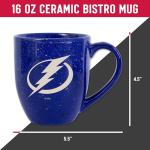 Rico Industries NHL Hockey Tampa Bay Lightning Royal Blue 16 oz Team Color Laser Engraved Speckled Ceramic Coffee Mug