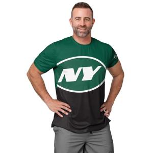 FOCO New York Jets NFL Mens Cropped Big Logo Colorblock Rash Guard - XL