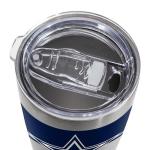 Rico Industries NFL Football Dallas Cowboys 20oz Stainless Steel Tumbler with Lid - Great For Coffee, Tea, Water or Cocktails
