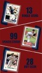 Atlanta Braves Baseball Cards: Ronald Acuna Jr, Ozzie Albies, Matt Olson, Spencer Strider, Austin Riley, Marcell Ozuna, Chipper Jones, Greg Maddux ASSORTED Stars and GOATs (8) Trading Card & Wristbands Gift Pack