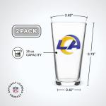 The Memory Company Officially Licensed 2-Pack Glass Beer Pint, Los Angeles Rams