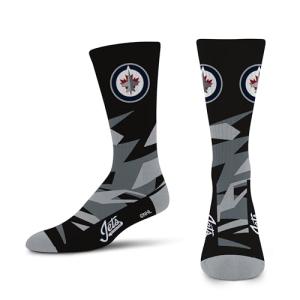 For Bare Feet NHL WINNIPEG JETS Shattered Camo Crew Sock Team Color Large